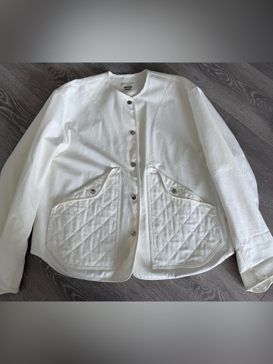 Jackets & Blazers - Quilt-Pocket White Women's Jacket